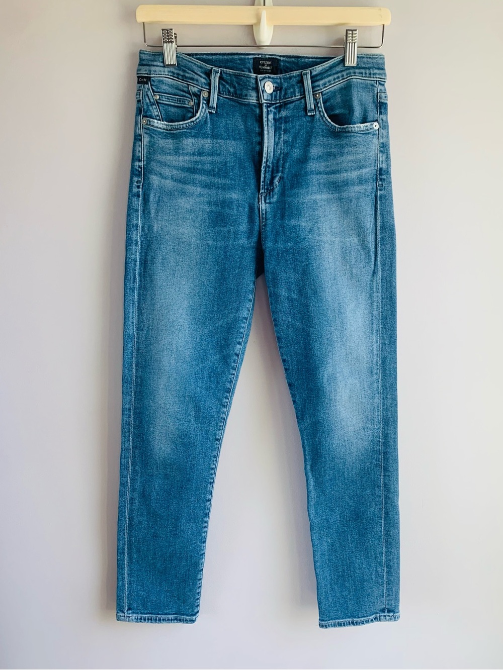 Citizens of Humanity Jeans Denim Mid Blue Rocket Crop High Rise Skinny EUC Small